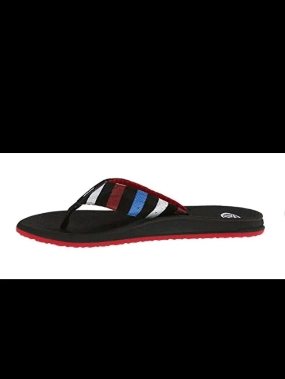 Reef Men's Size Phantoms Black/Red/Blue 2476USA Sandals Flip Flops